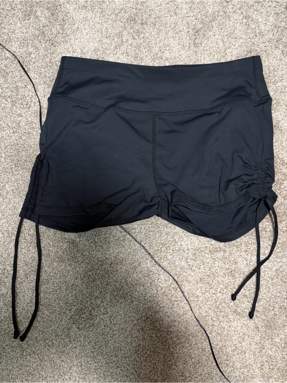 Women's Black Active Side-Ruched Shorts